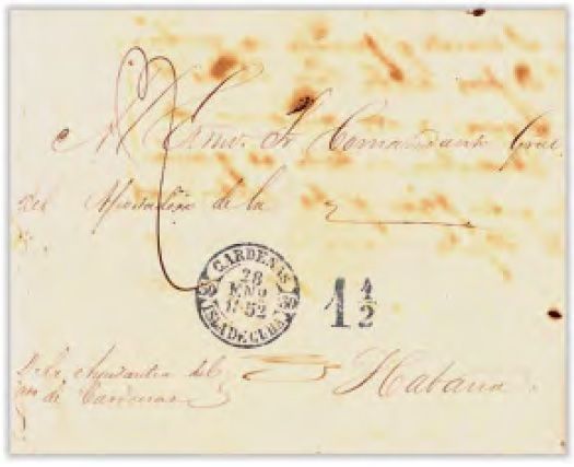 MARCAS POSTALES DE LAS PROVINCIAS MARÍTIMAS Y DISTRITOS DEL APOSTADERO DE LA HABANA