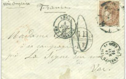 DE TENERIFE A FRANCIA VÍA INGLATERRA. Estudio exhaustivo de una carta que pasó por las manos de tres administraciones postales diferentes