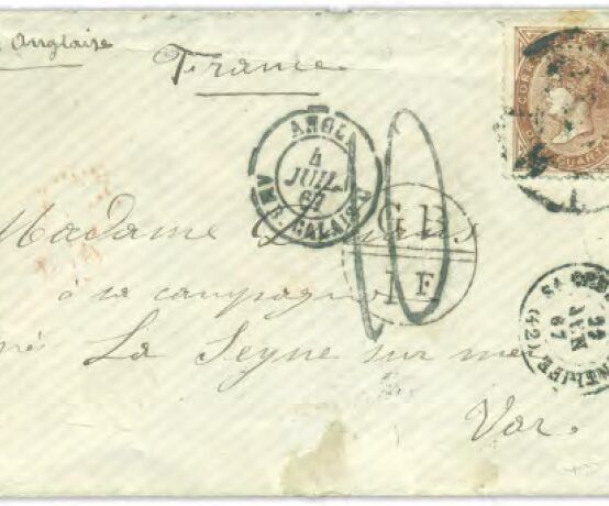 DE TENERIFE A FRANCIA VÍA INGLATERRA. Estudio exhaustivo de una carta que pasó por las manos de tres administraciones postales diferentes