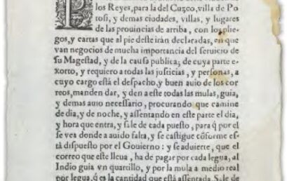 LOS VAYAS O PORTES DE CONDUCCIÓN DE LOS CORREOS ORDINARIOS Y EXTRAORDINARIOS EN LA AMÉRICA MERIDIONAL (PARTE 1)