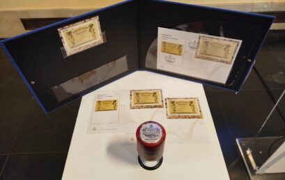 Presentación sello “Numismática. Billete de 25 pesetas (1874)”