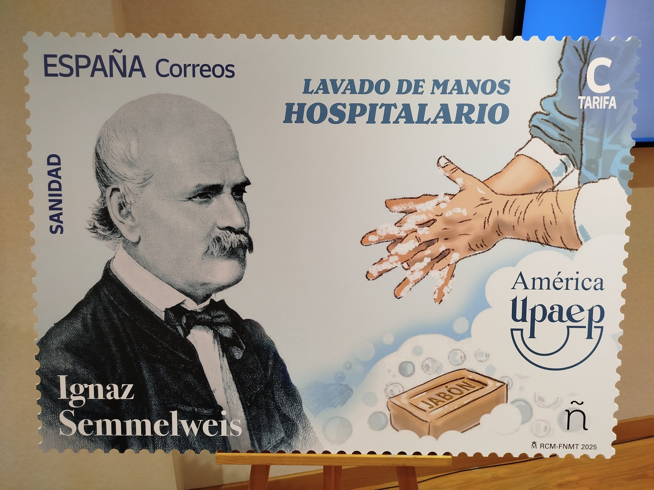 Presentación del sello “Sanidad. Ignaz Semmelweis. Lavado de manos hospitalario”