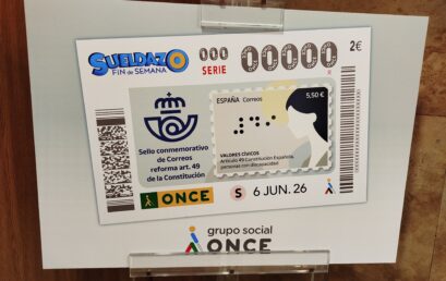 Presentación Cupón de la ONCE dedicado al “Sello conmemorativo de Correos. Reforma del Artículo 49 de la Constitución”