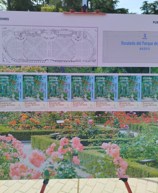Presentación del Sello “Parques y Jardines. Rosaleda del Parque del Oeste. Madrid”