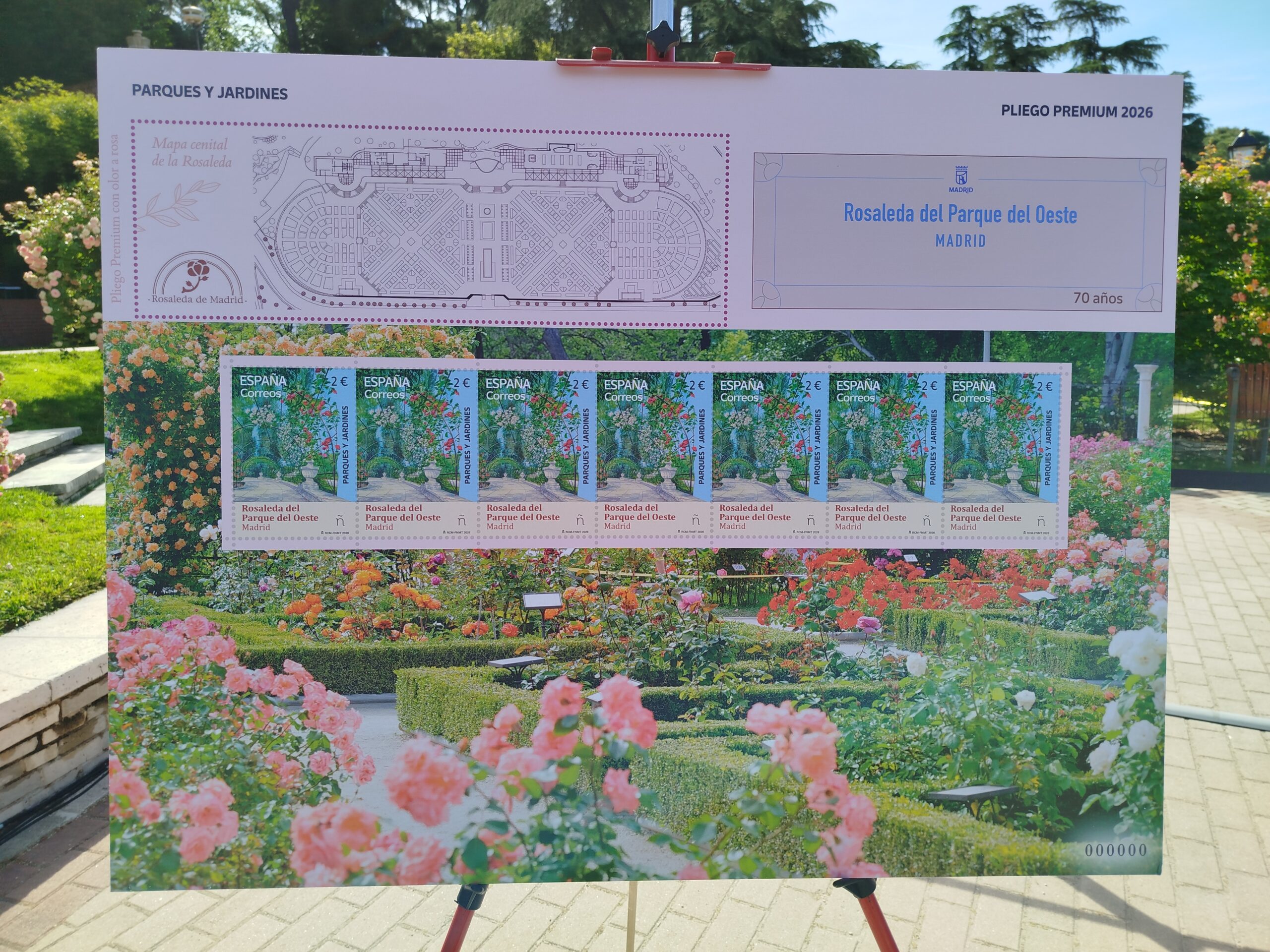 Presentación del Sello “Parques y Jardines. Rosaleda del Parque del Oeste. Madrid”